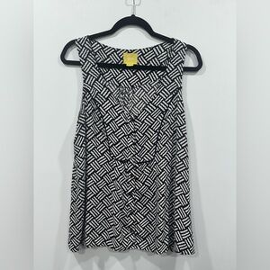 Maeve Black and White Patterned Top